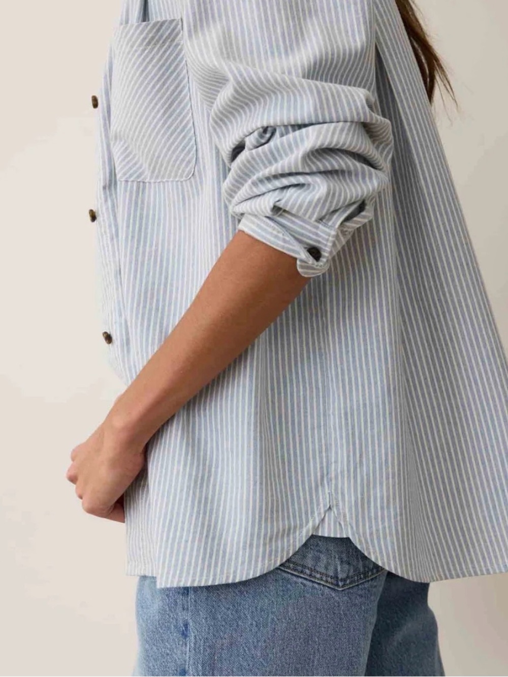Marine Layer Women's Jane Relaxed Long Sleeve Shirt NWOT M - Picture 2 of 8